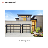 Warren 7x15 Black Garage Door With Glass Double Garage Door
